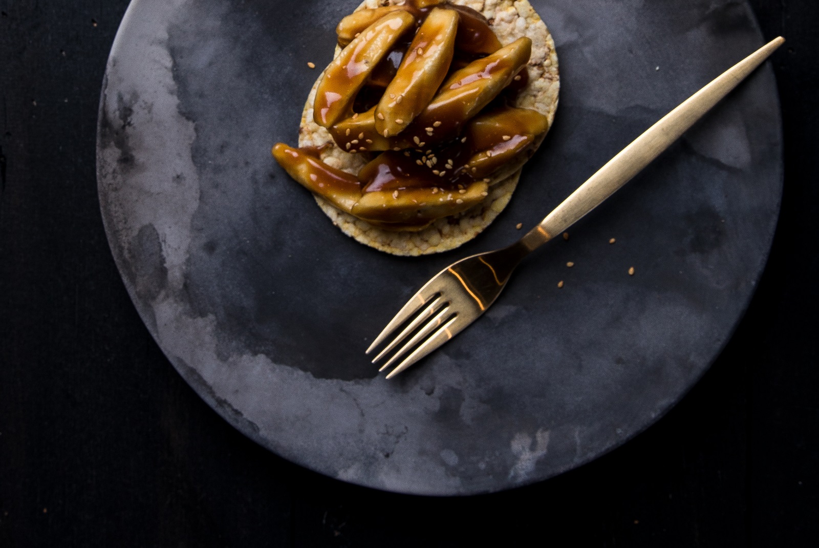 Caramelized Banana on CORN THINS™ slices