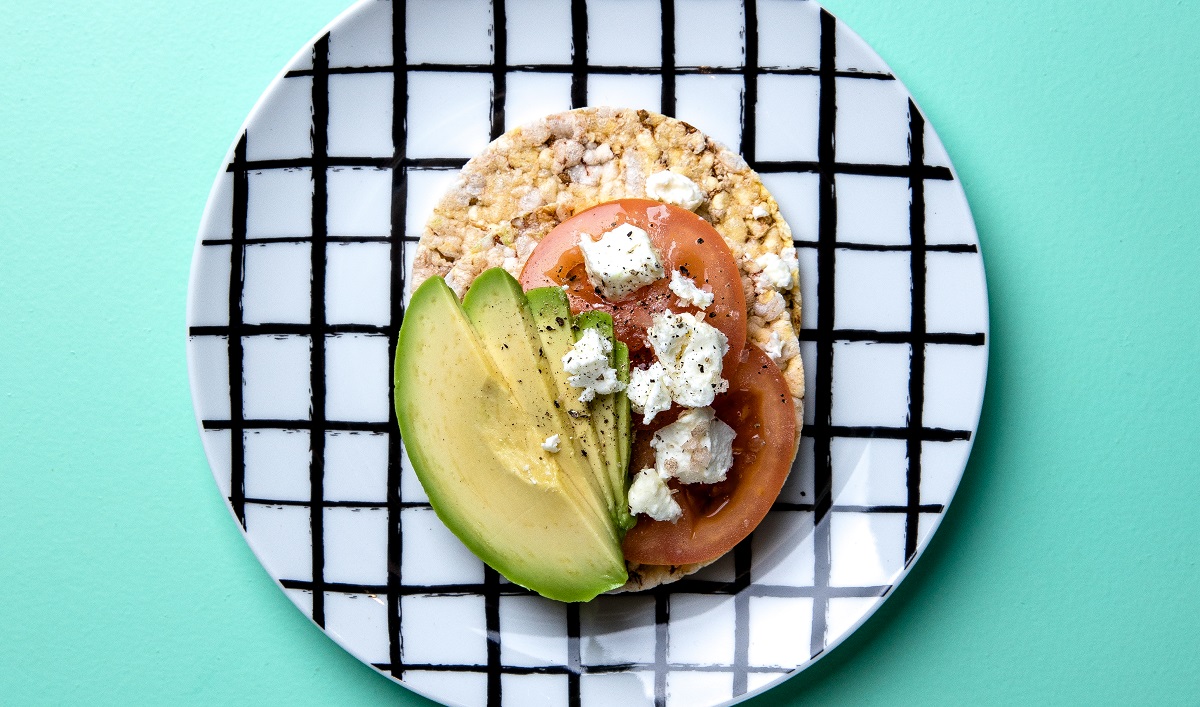 Avocado, tomato & feta on CORN THINS slices