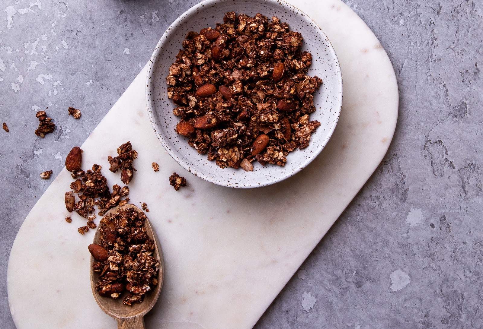 Chocolate Muesli using Corn Thins slices for breakfast