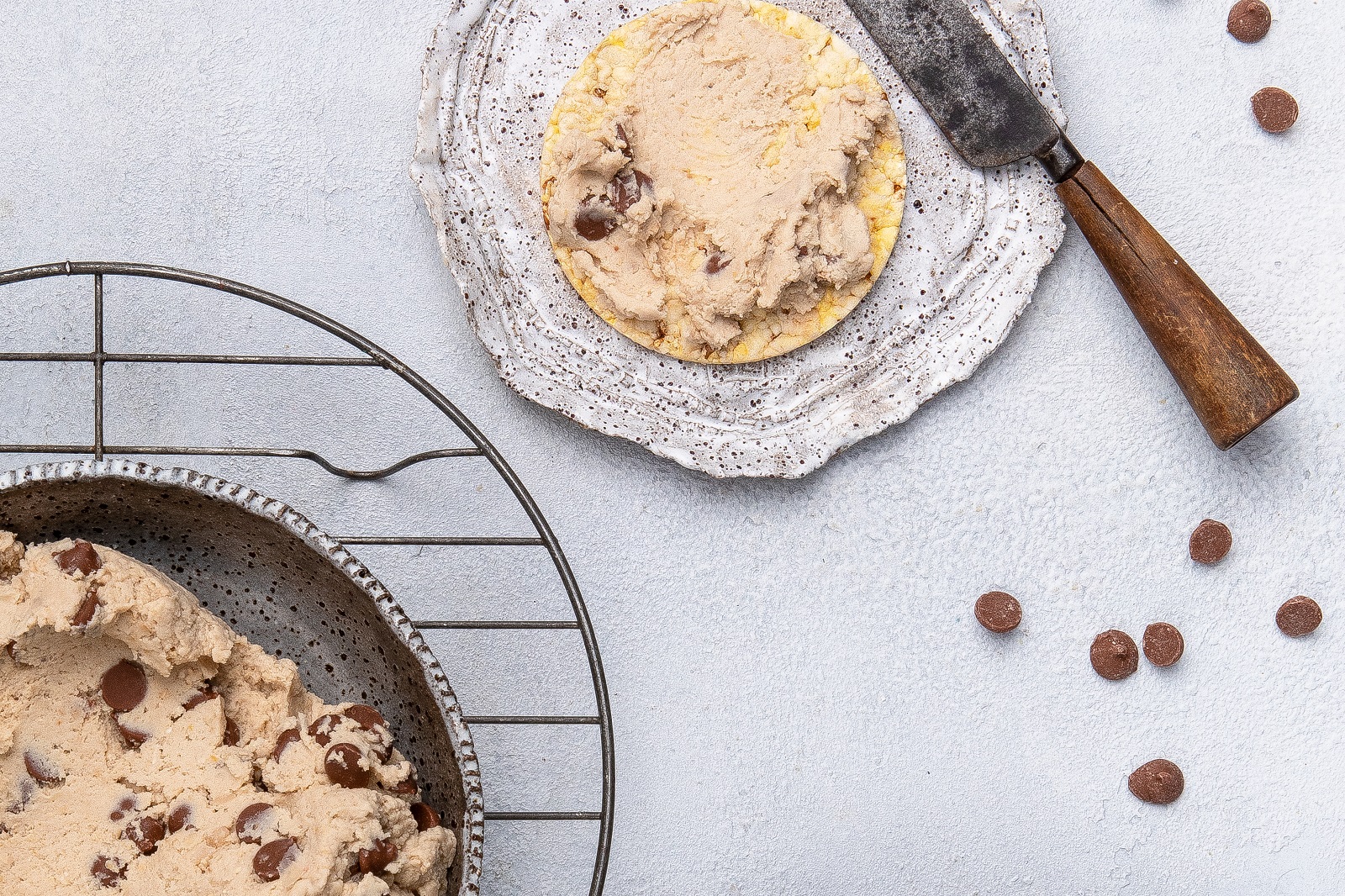 Cookie Dough Dip with Corn Thins slices