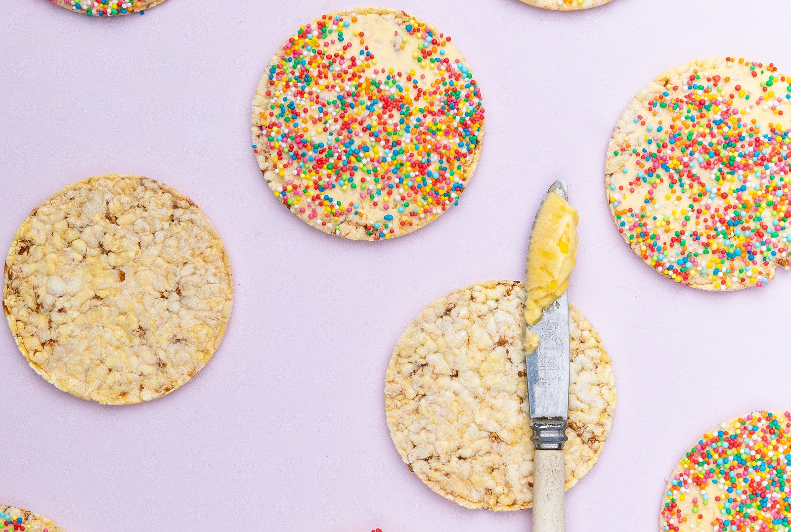 100's & 1000's on CORN THINS slices for Fairybread Day