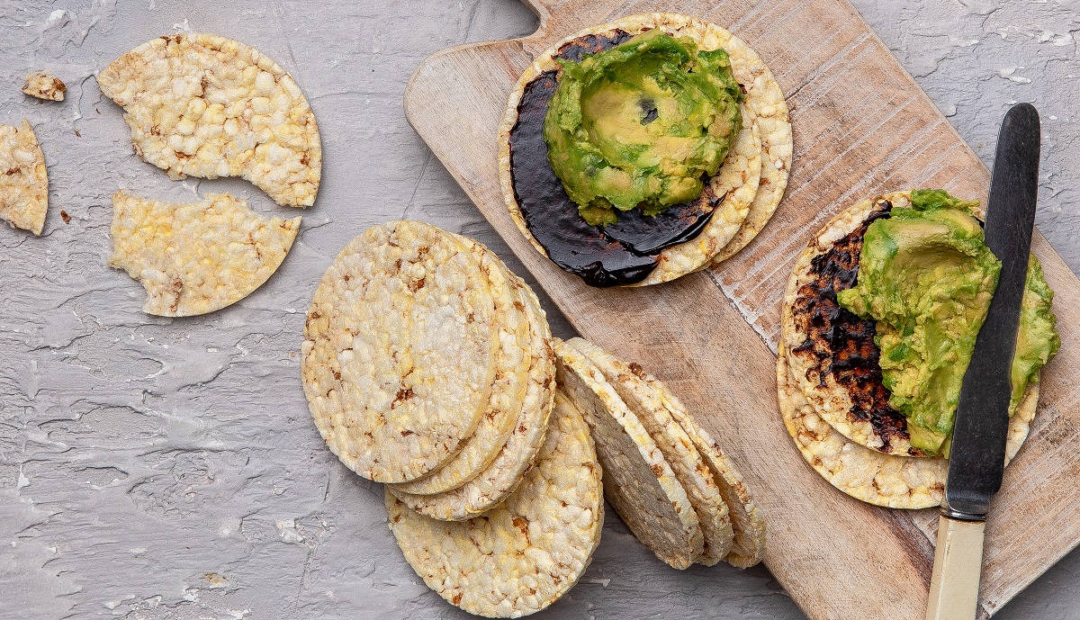 Vegemite & Avocado on CORN THINS slices