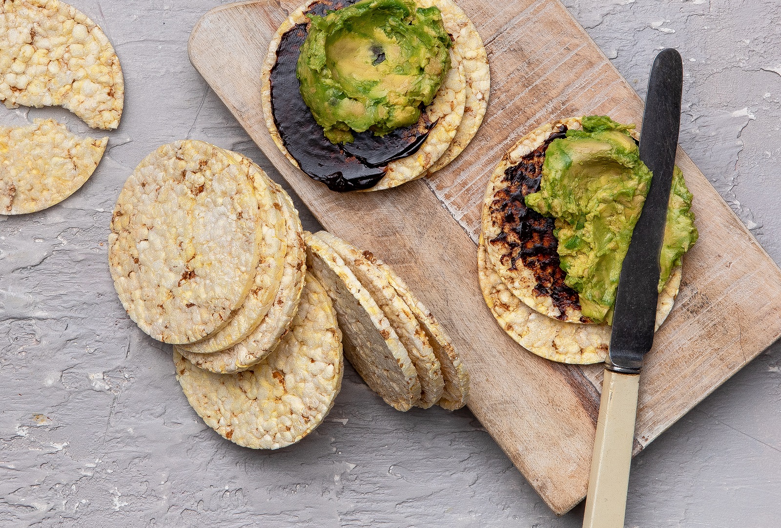 Vegemite & avocado on CORN THINS slices