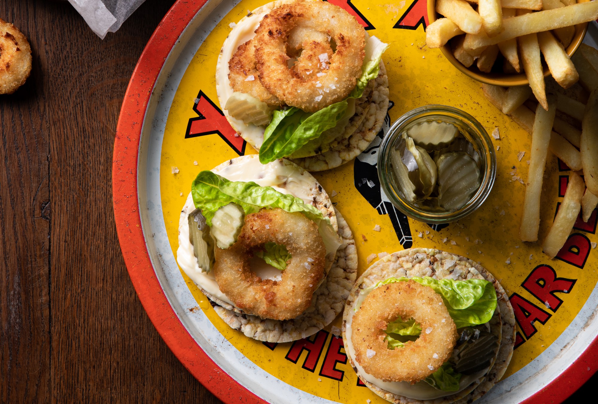 Calamari Rings, Mayonnaise, Lettuce & Pickles