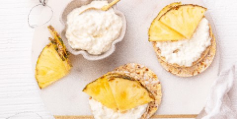 Cottage cheese & pineapple on Corn Thins slices