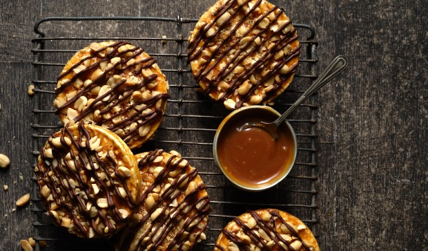 Peanut & Miso caramel Corn Thins sandwiches