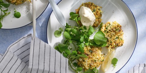 Corn Thins cauliflower fritters