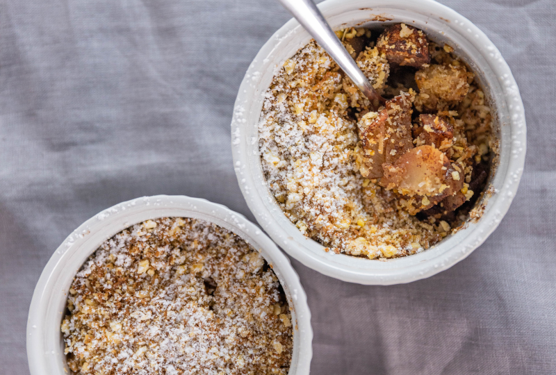 Apple crumble using Corn Thins slices