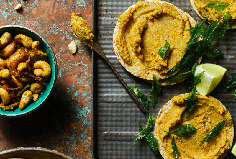 Curried Cashew Butter on Corn Thins slices