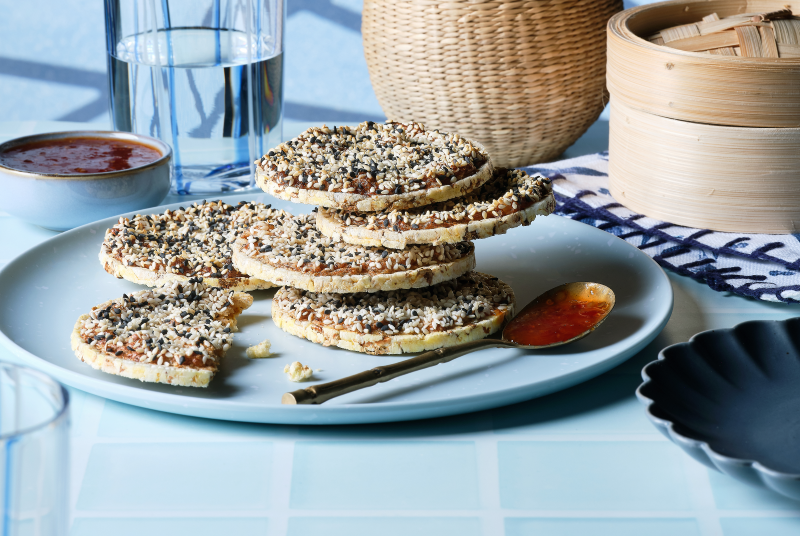 Air Fryer Corn Thins Prawn Toasts using Corn Thins slices