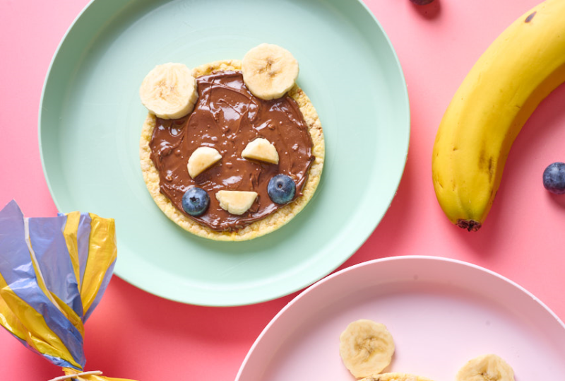 Nutella Bear face using Corn Thins slices