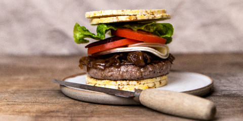 Burger using Corn Thins slices