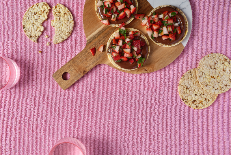 Nutella and Strawberry Salsa on Corn Thins slices
