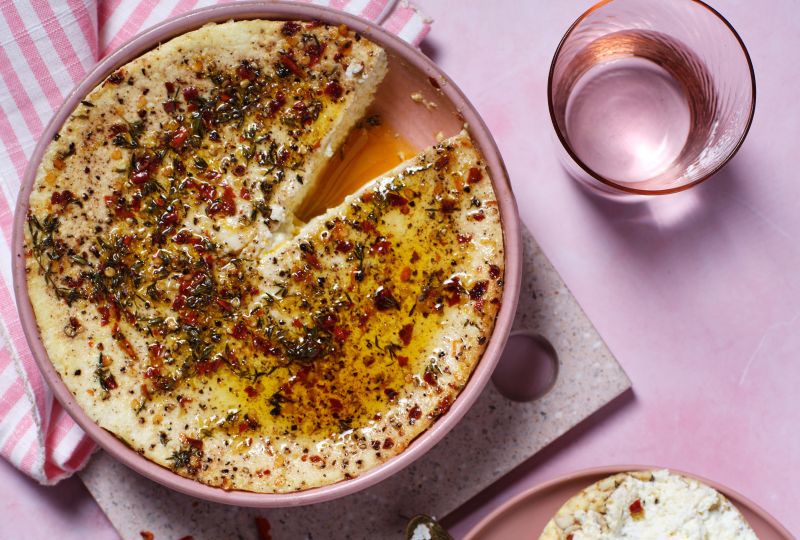 Baked Ricotta with Corn Thins slices