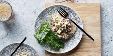 Roast chicken, apple, cranberry & celery on Corn Thins slices