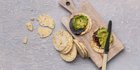 Vegemite & Avocado on Corn Thins slices