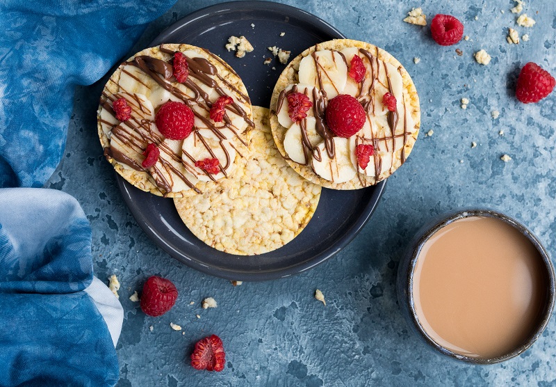 Banana, Raspberry & Nutella on CORN THINS