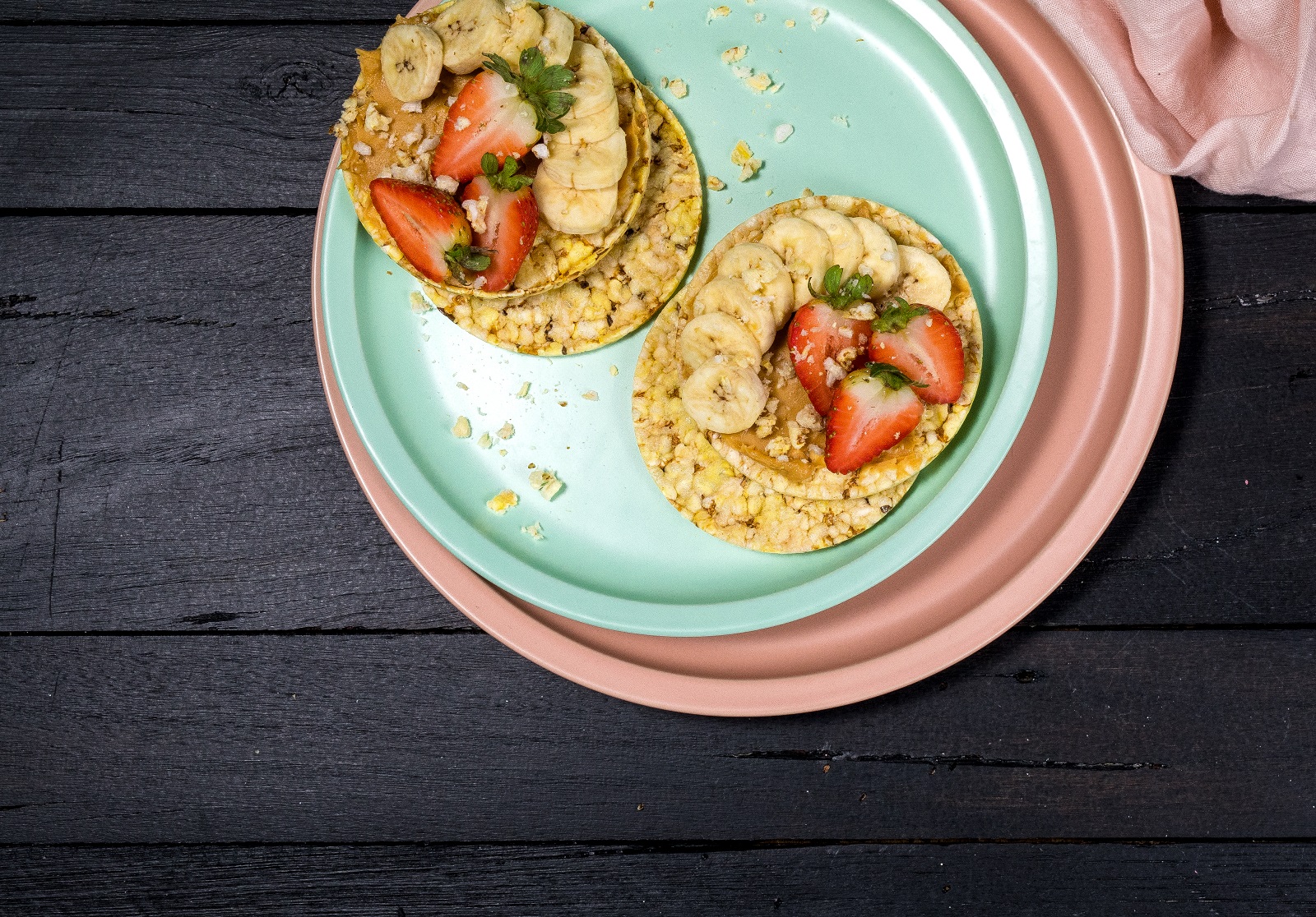 Peanut Butter, Strawberry & Banana on CORN THINS slices