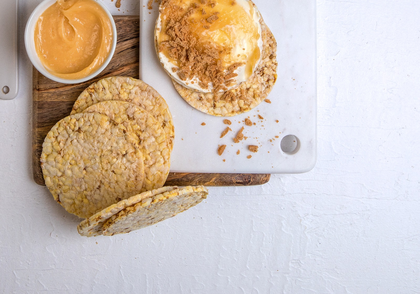 Cream Cheese & lemon curd on CORN THINS slices