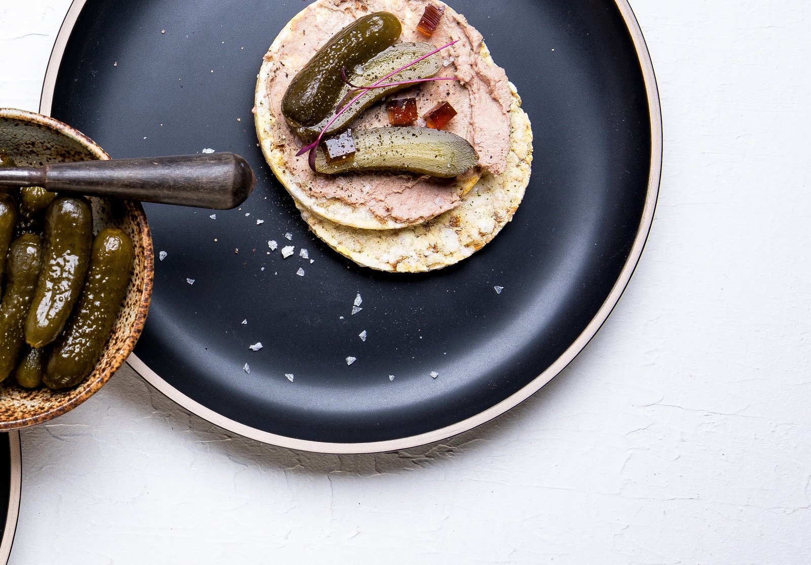 Pate & Gherkins on CORN THINS slices