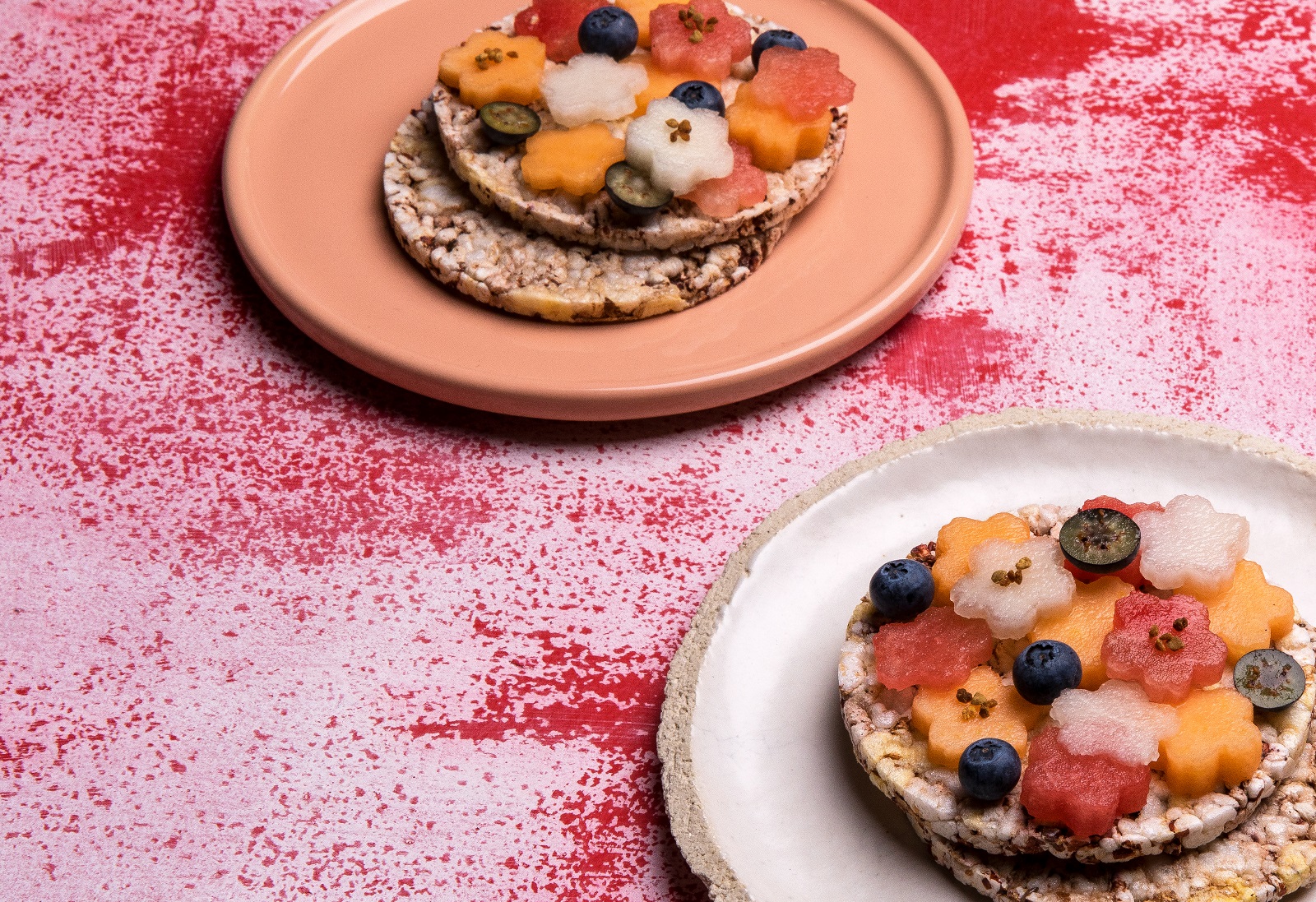 Melon & Blueberry on CORN THINS slices