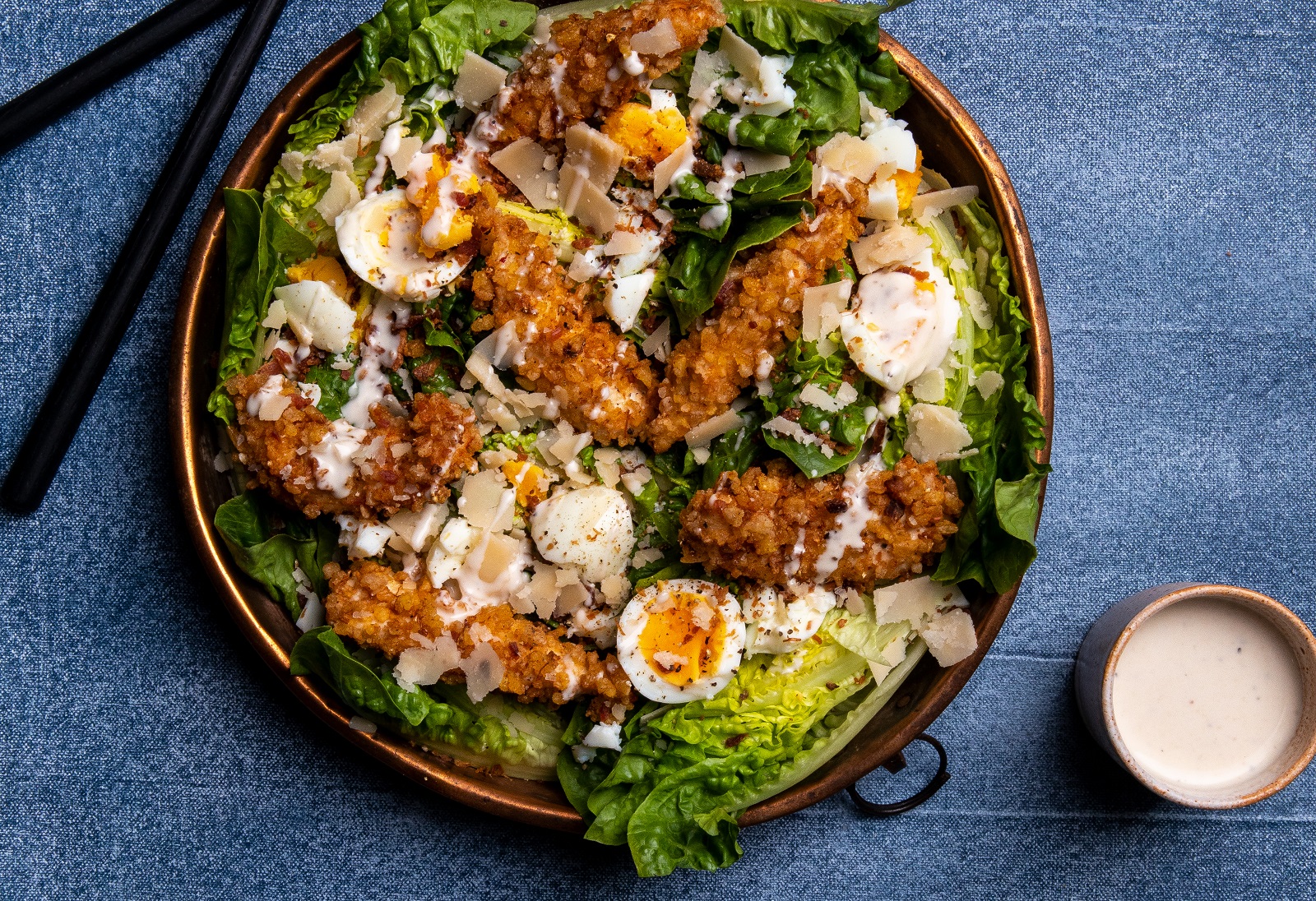 CORN THINS slices used in coating of Crispy Chicken in Caesar Salad