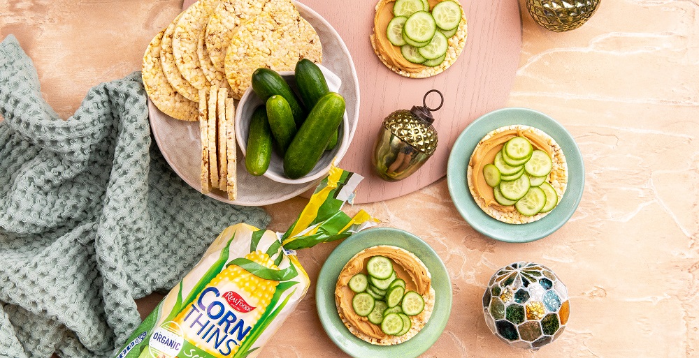 Peanut butter & cucumber of Corn Thins slices