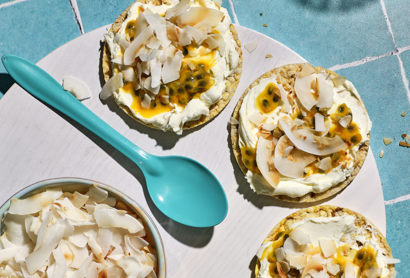 Sweet Labneh with Passionfruit & Toasted Coconut
