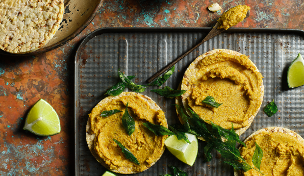Curried Cashew Butter on Corn Thins slices
